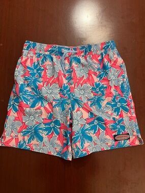 Vineyard Vines Boys Floral Swim Trunks in Pink, Blue, White